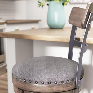 Signature Design by Ashley Valebeck Rustic Farmhouse 24.5” Counter Height Swivel Bar Stool, Brown