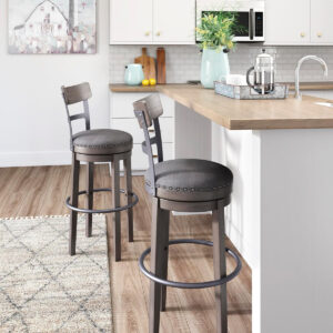 Signature Design by Ashley Valebeck Rustic Farmhouse 24.5” Counter Height Swivel Bar Stool, Brown