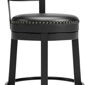 Signature Design by Ashley Valebeck Rustic Farmhouse 24.5” Counter Height Swivel Bar Stool, Brown