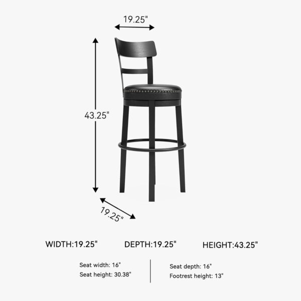 Signature Design by Ashley Valebeck Rustic Farmhouse 24.5” Counter Height Swivel Bar Stool, Brown