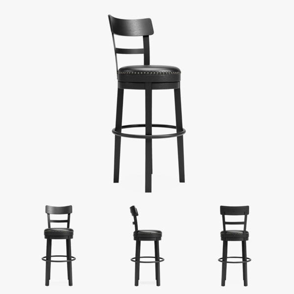 Signature Design by Ashley Valebeck Rustic Farmhouse 24.5” Counter Height Swivel Bar Stool, Brown