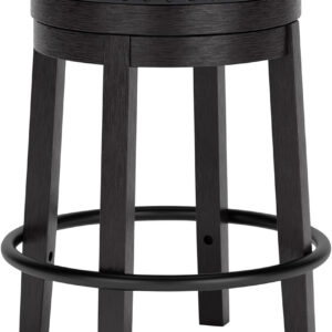 Signature Design by Ashley Valebeck Rustic Farmhouse 24.5” Counter Height Swivel Bar Stool, Brown