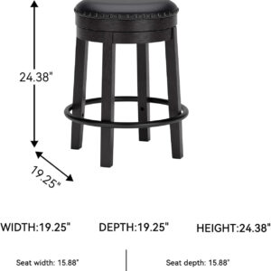 Signature Design by Ashley Valebeck Rustic Farmhouse 24.5” Counter Height Swivel Bar Stool, Brown
