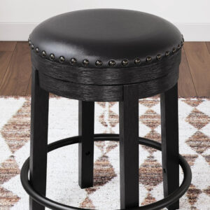 Signature Design by Ashley Valebeck Rustic Farmhouse 24.5” Counter Height Swivel Bar Stool, Brown
