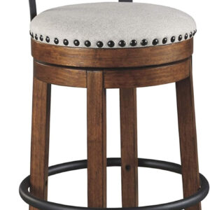Signature Design by Ashley Valebeck Rustic Farmhouse 24.5” Counter Height Swivel Bar Stool, Brown