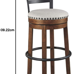 Signature Design by Ashley Valebeck Rustic Farmhouse 24.5” Counter Height Swivel Bar Stool, Brown