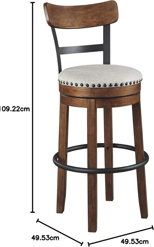 Signature Design by Ashley Valebeck Rustic Farmhouse 24.5” Counter Height Swivel Bar Stool, Brown