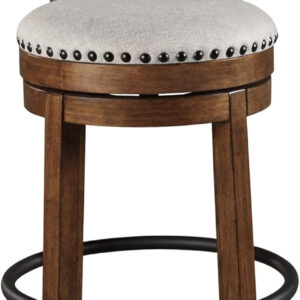 Signature Design by Ashley Valebeck Rustic Farmhouse 24.5” Counter Height Swivel Bar Stool, Brown