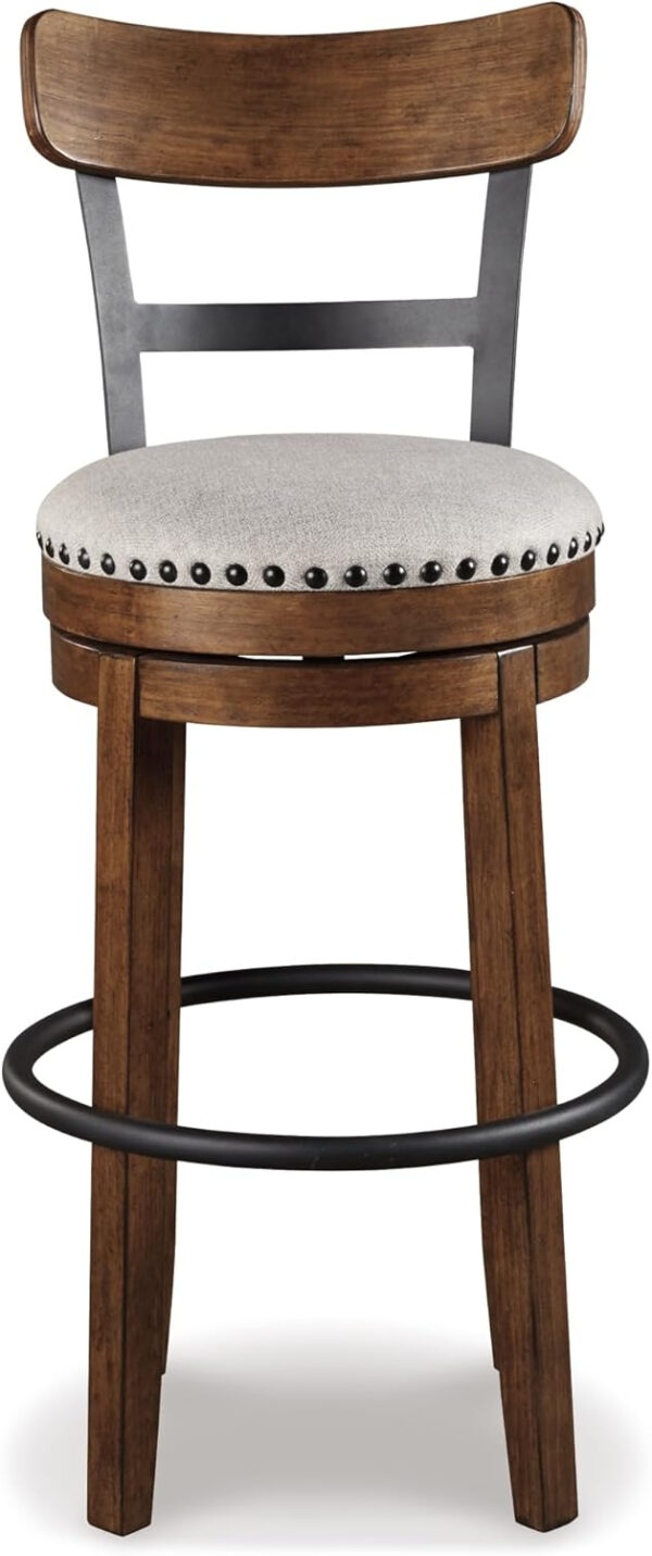 Signature Design by Ashley Valebeck Rustic Farmhouse 24.5” Counter Height Swivel Bar Stool, Brown