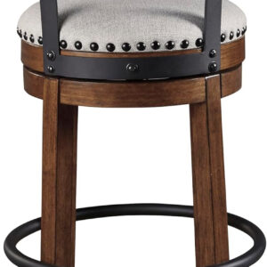 Signature Design by Ashley Valebeck Rustic Farmhouse 24.5” Counter Height Swivel Bar Stool, Brown