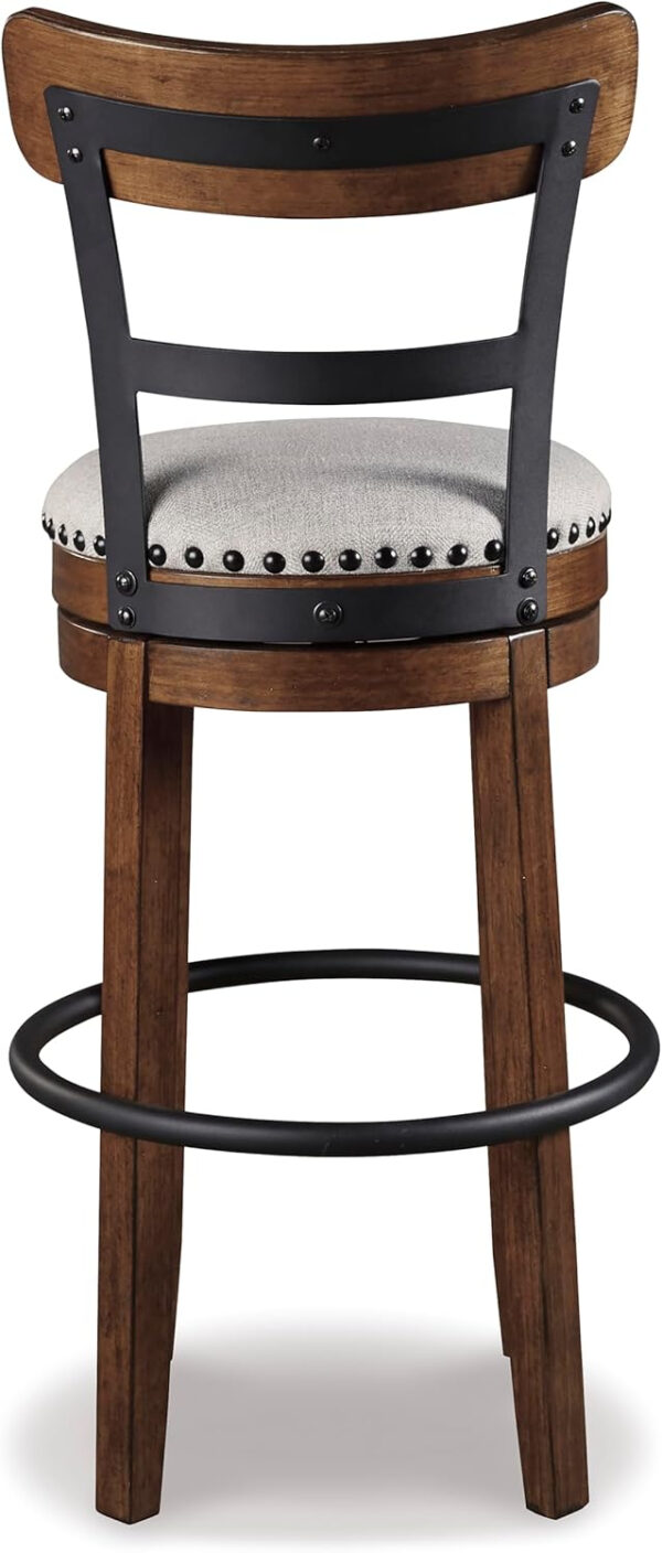 Signature Design by Ashley Valebeck Rustic Farmhouse 24.5” Counter Height Swivel Bar Stool, Brown