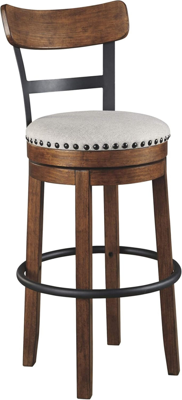 Signature Design by Ashley Valebeck Rustic Farmhouse 24.5” Counter Height Swivel Bar Stool, Brown