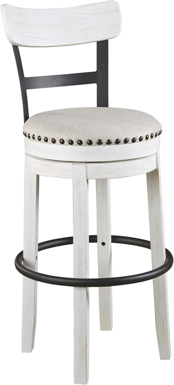Signature Design by Ashley Valebeck Rustic Farmhouse 24.5” Counter Height Swivel Bar Stool, Brown