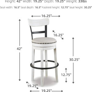 Signature Design by Ashley Valebeck Rustic Farmhouse 24.5” Counter Height Swivel Bar Stool, Brown