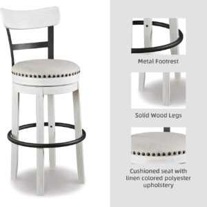 Signature Design by Ashley Valebeck Rustic Farmhouse 24.5” Counter Height Swivel Bar Stool, Brown