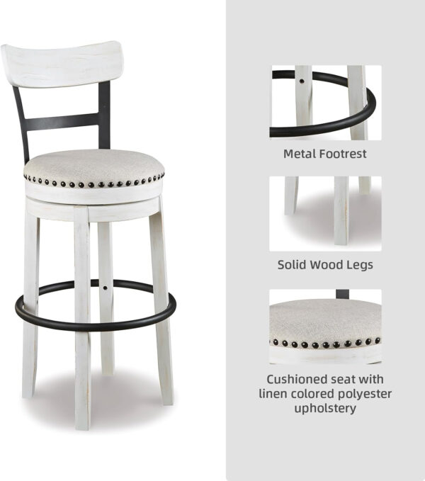 Signature Design by Ashley Valebeck Rustic Farmhouse 24.5” Counter Height Swivel Bar Stool, Brown