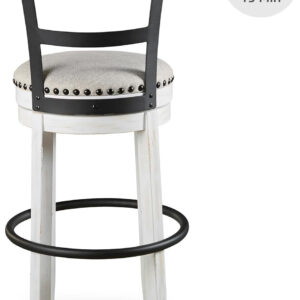 Signature Design by Ashley Valebeck Rustic Farmhouse 24.5” Counter Height Swivel Bar Stool, Brown
