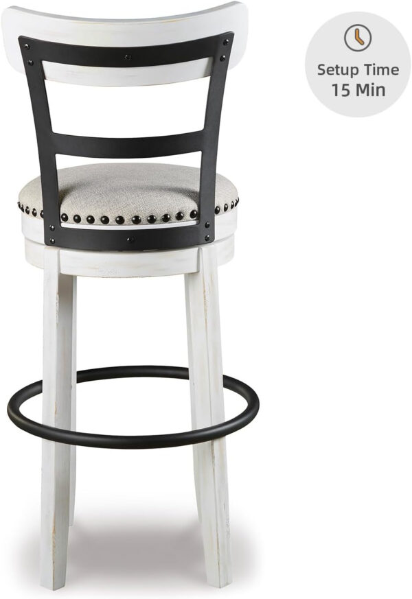 Signature Design by Ashley Valebeck Rustic Farmhouse 24.5” Counter Height Swivel Bar Stool, Brown