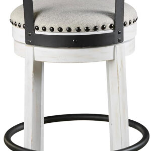 Signature Design by Ashley Valebeck Rustic Farmhouse 24.5” Counter Height Swivel Bar Stool, Brown