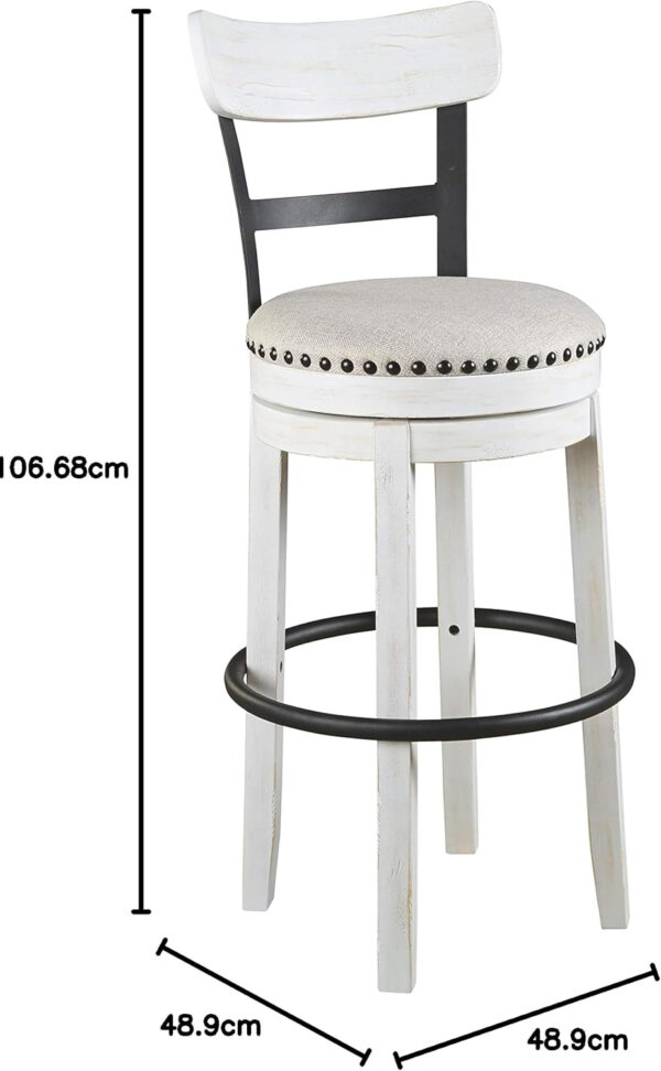 Signature Design by Ashley Valebeck Rustic Farmhouse 24.5” Counter Height Swivel Bar Stool, Brown