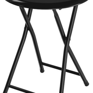 6887d711e40586bbb5cdca4a1d2b13673065951f78143a58cf835.jpg Folding Stool - Backless 18-Inch Stool with 225lb Capacity for Kitchen or Rec Room - Portable Indoor Counter Bar Stools by Lavish Home (Black)