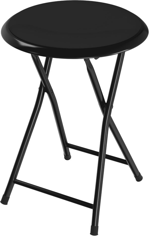 6887d711e40586bbb5cdca4a1d2b13673065951f78143a58cf835.jpg Folding Stool - Backless 18-Inch Stool with 225lb Capacity for Kitchen or Rec Room - Portable Indoor Counter Bar Stools by Lavish Home (Black)