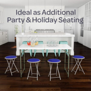 6887d720cc2ce78f830be77a10692daa9204660c87b55195e40ce.jpg Folding Stool - Backless 18-Inch Stool with 225lb Capacity for Kitchen or Rec Room - Portable Indoor Counter Bar Stools by Lavish Home (Black)