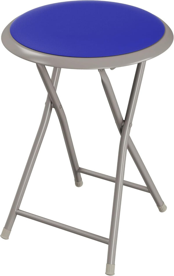 6887d72532e76bd3ad24527cca428481787542fa83e7f12d8eb62.jpg Folding Stool - Backless 18-Inch Stool with 225lb Capacity for Kitchen or Rec Room - Portable Indoor Counter Bar Stools by Lavish Home (Black)