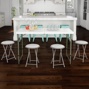 6887d728000dc8f80228bf1c93b6729b8a0c271e2587824d6ba39.jpg Folding Stool - Backless 18-Inch Stool with 225lb Capacity for Kitchen or Rec Room - Portable Indoor Counter Bar Stools by Lavish Home (Black)