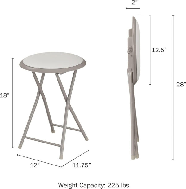 6887d72a9760f8c0fc169515c5af4e9ab020aecca4d4a07a03e08.jpg Folding Stool - Backless 18-Inch Stool with 225lb Capacity for Kitchen or Rec Room - Portable Indoor Counter Bar Stools by Lavish Home (Black)