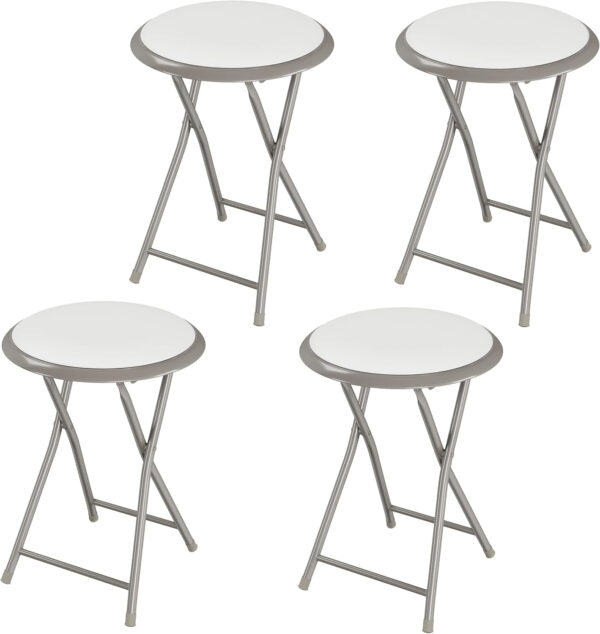 6887d735f2c0a6e4b5db70e5344b66ab06f82bd30db3f83abc72d.jpg Folding Stool - Backless 18-Inch Stool with 225lb Capacity for Kitchen or Rec Room - Portable Indoor Counter Bar Stools by Lavish Home (Black)