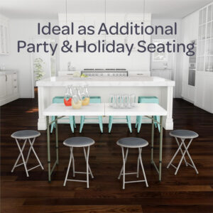 6887d73c00cb0a1aa6da91c8f7ec5b7cbf293202505ddc5488c58.jpg Folding Stool - Backless 18-Inch Stool with 225lb Capacity for Kitchen or Rec Room - Portable Indoor Counter Bar Stools by Lavish Home (Black)