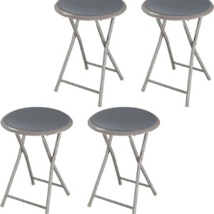 6887d741ea323903235dda7dcc1562623b1b32c3937f6522a8b77.jpg Folding Stool - Backless 18-Inch Stool with 225lb Capacity for Kitchen or Rec Room - Portable Indoor Counter Bar Stools by Lavish Home (Black)