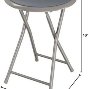 6887d7442703451abd0545d2c46e5d217a38b87dc7e4b99802e0f.jpg Folding Stool - Backless 18-Inch Stool with 225lb Capacity for Kitchen or Rec Room - Portable Indoor Counter Bar Stools by Lavish Home (Black)
