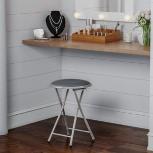 6887d74507014b1407da96ea51268cbe7ef2cb955869bb9076296.jpg Folding Stool - Backless 18-Inch Stool with 225lb Capacity for Kitchen or Rec Room - Portable Indoor Counter Bar Stools by Lavish Home (Black)