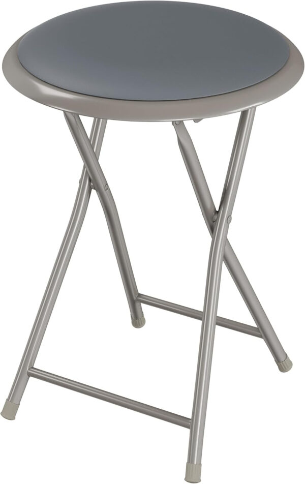 6887d746716043ebbdd406694d78ae5d45026beb8c79e235c2330.jpg Folding Stool - Backless 18-Inch Stool with 225lb Capacity for Kitchen or Rec Room - Portable Indoor Counter Bar Stools by Lavish Home (Black)