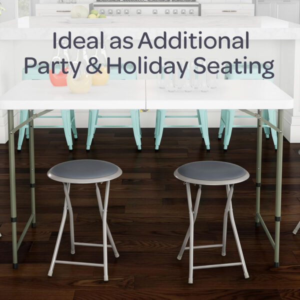 6887d74a999249ccbd6d1e227b5ffd23a8e28b18bc826f6c65a01.jpg Folding Stool - Backless 18-Inch Stool with 225lb Capacity for Kitchen or Rec Room - Portable Indoor Counter Bar Stools by Lavish Home (Black)