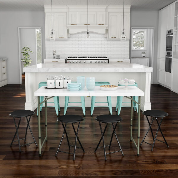 6887d75276ac38753fe15112e2ac7b5cb02e0d9790e5b10ecc9ef.jpg Folding Stool - Backless 18-Inch Stool with 225lb Capacity for Kitchen or Rec Room - Portable Indoor Counter Bar Stools by Lavish Home (Black)