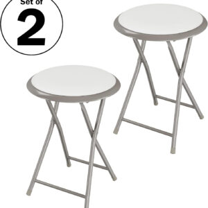 6887d75c5e4ccbde1f92f19bdcc8e35d99cd63722ee45fd7c53bd.jpg Folding Stool - Backless 18-Inch Stool with 225lb Capacity for Kitchen or Rec Room - Portable Indoor Counter Bar Stools by Lavish Home (Black)