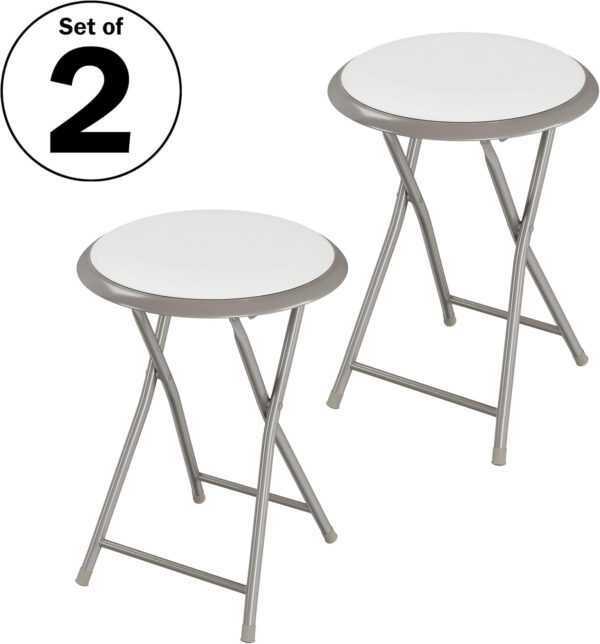 6887d75c5e4ccbde1f92f19bdcc8e35d99cd63722ee45fd7c53bd.jpg Folding Stool - Backless 18-Inch Stool with 225lb Capacity for Kitchen or Rec Room - Portable Indoor Counter Bar Stools by Lavish Home (Black)