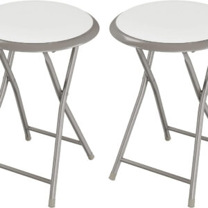 6887d75dcf2880dc7b4ead20fb31718ab5acc72da72e963192175.jpg Folding Stool - Backless 18-Inch Stool with 225lb Capacity for Kitchen or Rec Room - Portable Indoor Counter Bar Stools by Lavish Home (Black)