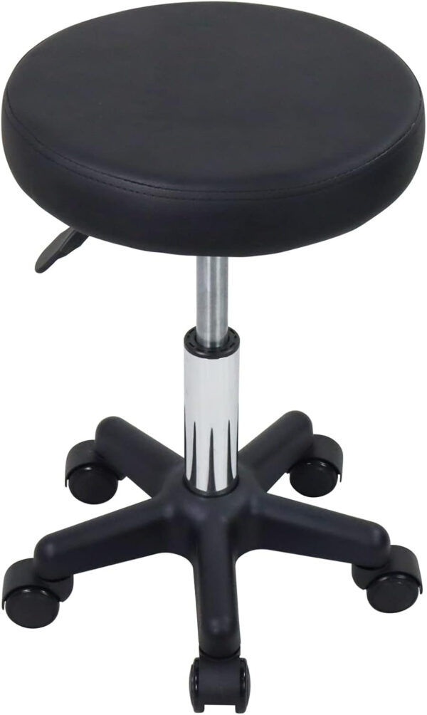 6887d77b5e3f2f2811b19b489711642631ce40a7b469ea12cde2e.jpg FURWOO Round Rolling Stool Height Adjustable Stool with Wheels for Spa Salon Massage Black