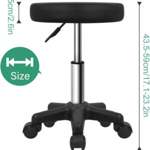 6887d77cd0bb4260ed52dda7c5c1e89bc4c58e33fa0cf7ac4363f.jpg FURWOO Round Rolling Stool Height Adjustable Stool with Wheels for Spa Salon Massage Black