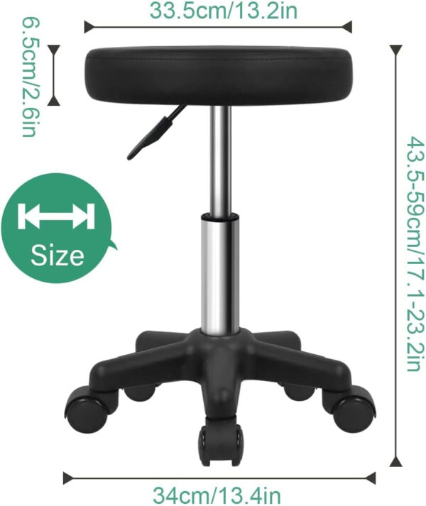 6887d77cd0bb4260ed52dda7c5c1e89bc4c58e33fa0cf7ac4363f.jpg FURWOO Round Rolling Stool Height Adjustable Stool with Wheels for Spa Salon Massage Black