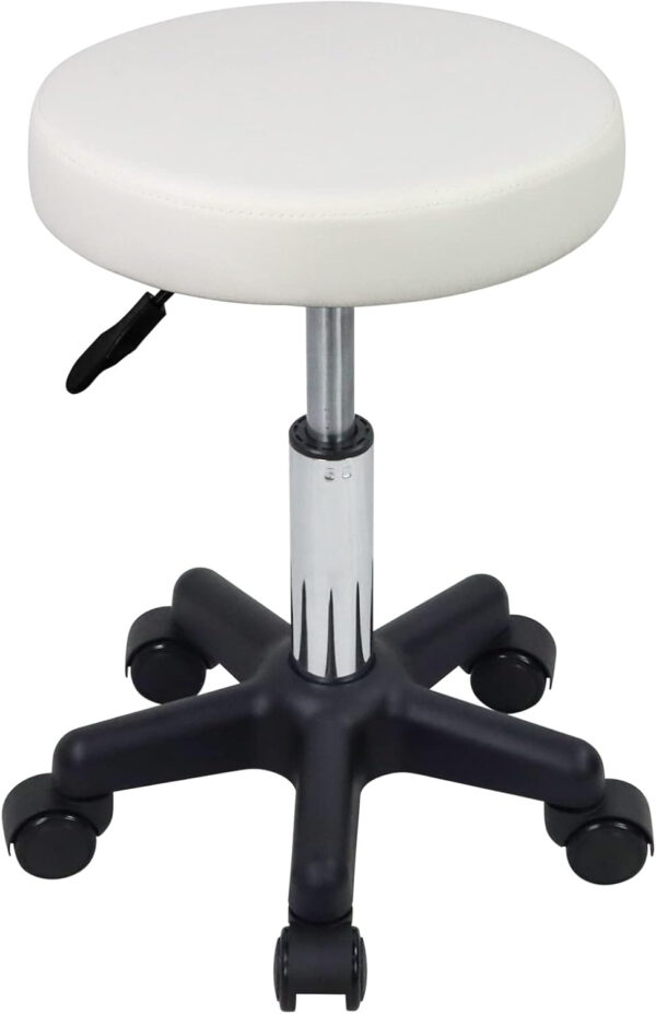 6887d7830015a474932b84ea647c6377782c9b56de5da4eb29157.jpg FURWOO Round Rolling Stool Height Adjustable Stool with Wheels for Spa Salon Massage Black