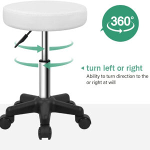 6887d7865ec19d5c0df26915b086c0225421d7bf89e02b6242d8f.jpg FURWOO Round Rolling Stool Height Adjustable Stool with Wheels for Spa Salon Massage Black