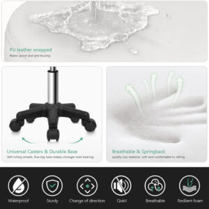 6887d78839e511cf1646cf12c5f57d8a7e0061e489864b648677e.jpg FURWOO Round Rolling Stool Height Adjustable Stool with Wheels for Spa Salon Massage Black