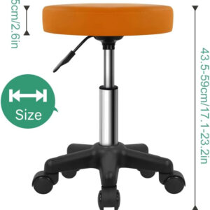 6887d78f311413bce271b677eb5e519481c89790f506494214270.jpg FURWOO Round Rolling Stool Height Adjustable Stool with Wheels for Spa Salon Massage Black