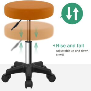 6887d7924dda110465237d011f13a5d4dd3860f0166bbc021c370.jpg FURWOO Round Rolling Stool Height Adjustable Stool with Wheels for Spa Salon Massage Black