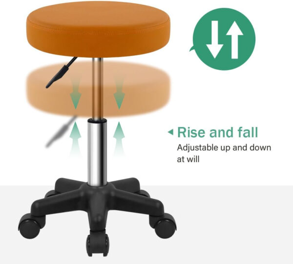 6887d7924dda110465237d011f13a5d4dd3860f0166bbc021c370.jpg FURWOO Round Rolling Stool Height Adjustable Stool with Wheels for Spa Salon Massage Black